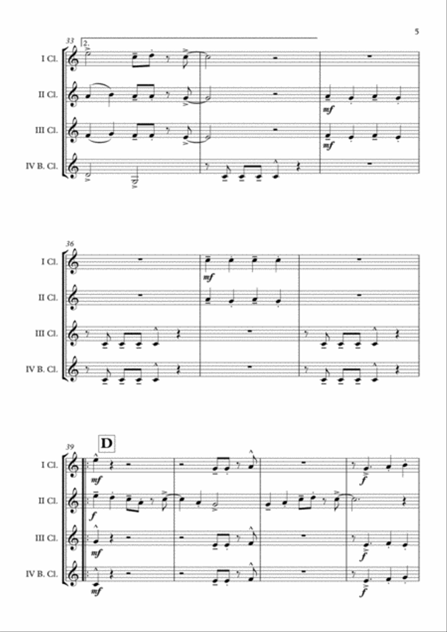 I Want You Back Clarinet Quartet scores gallery preview page 6