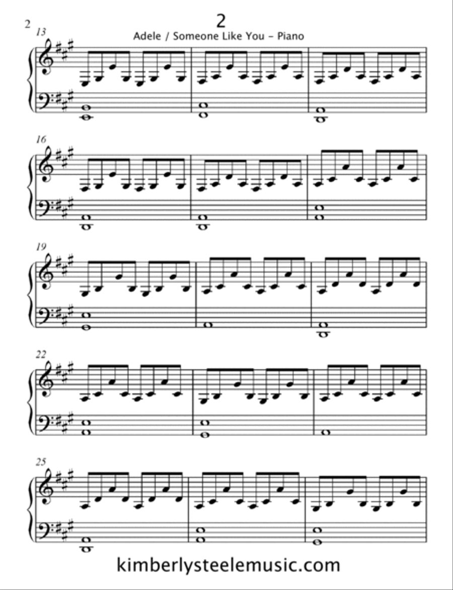 Someone Like You Piano Solo scores gallery preview page 2