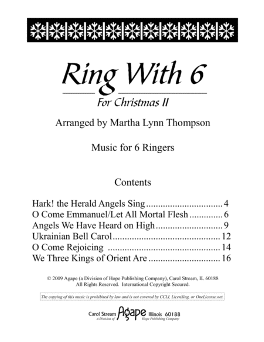 Ring with 6 for Christmas Handbell Choir scores gallery preview page 2