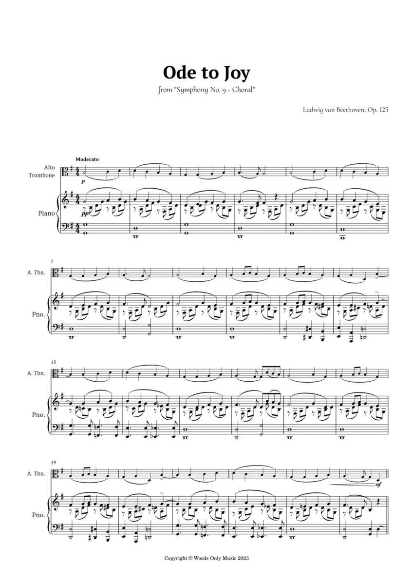 Ode to Joy by Beethoven for Alto Trombone and Piano image number null