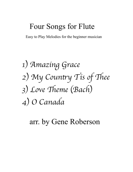 Four Songs for Flute Solo Easy