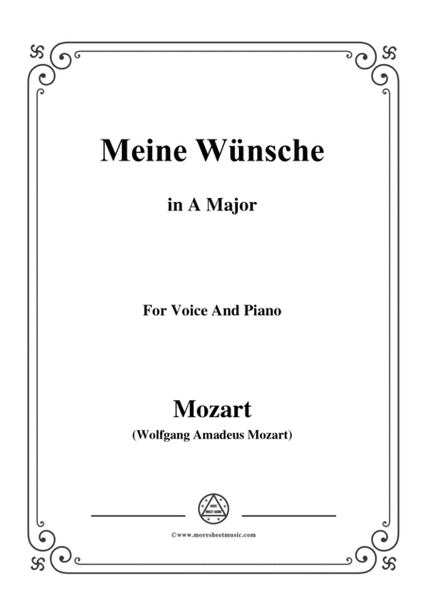 Mozart-Meine wünsche,in A Major,for Voice and Piano image number null