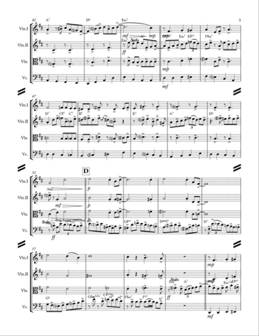 Don't Get Around Much Anymore String Quartet scores gallery preview page 4