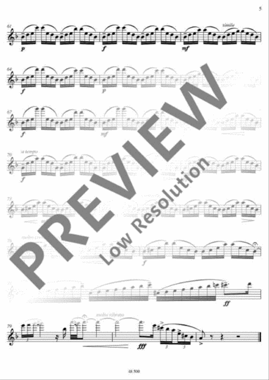 3 virtuoso Flamenco Studies Flute Solo scores gallery preview page 6