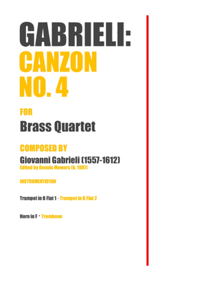 "Canzon No. 4" for Brass Quartet - Giovanni Gabrieli