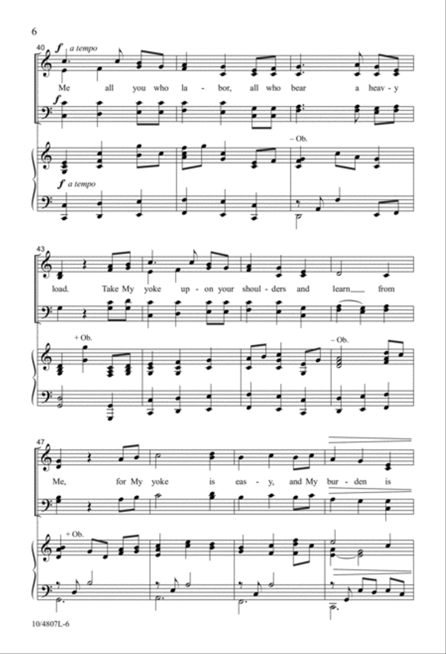 My Burden Is Light 4-Part scores gallery preview page 6