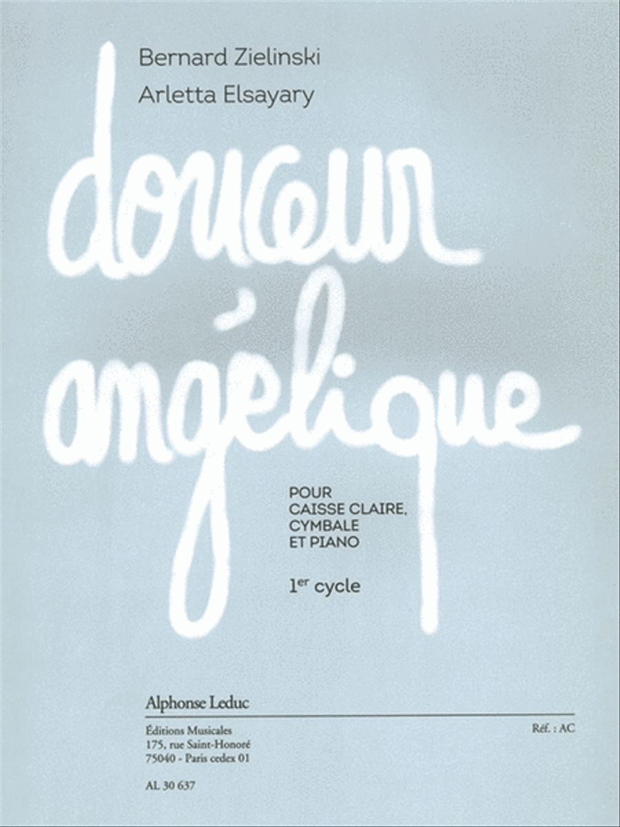 Douceur Angelique (2'08'') Pour Caisse Claire, Cymbale Et Piano (cycle 1) Voice Solo scores gallery preview page 1