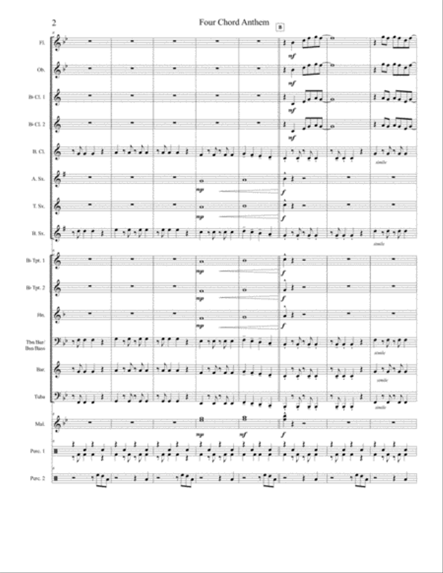 Four Chord Anthem Concert Band scores gallery preview page 4