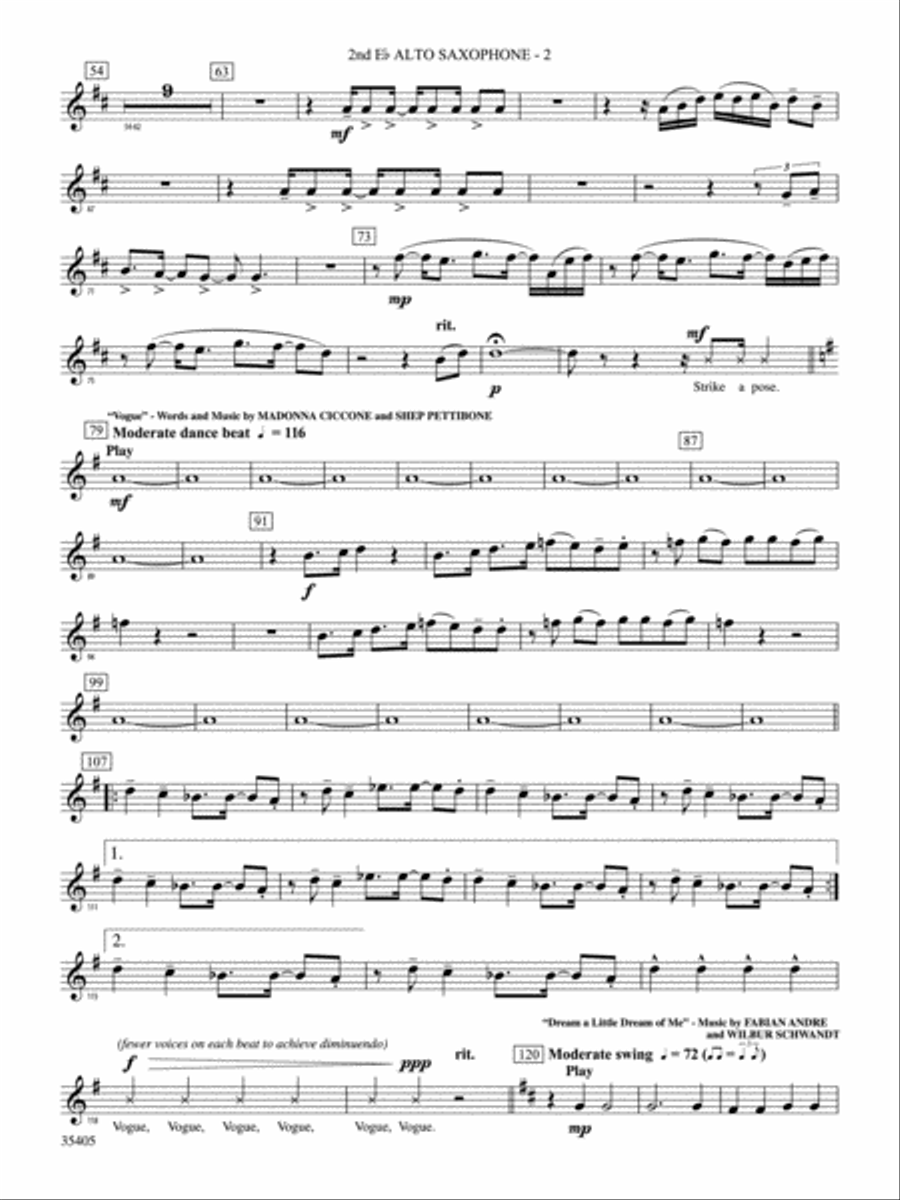 Prime Time Tuesday: 2nd E-flat Alto Saxophone Concert Band scores gallery preview page 2