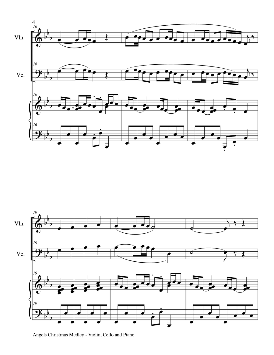 ANGELS CHRISTMAS MEDLEY (Piano Trio for Violin, Cello and Piano) Piano Trio scores gallery preview page 5