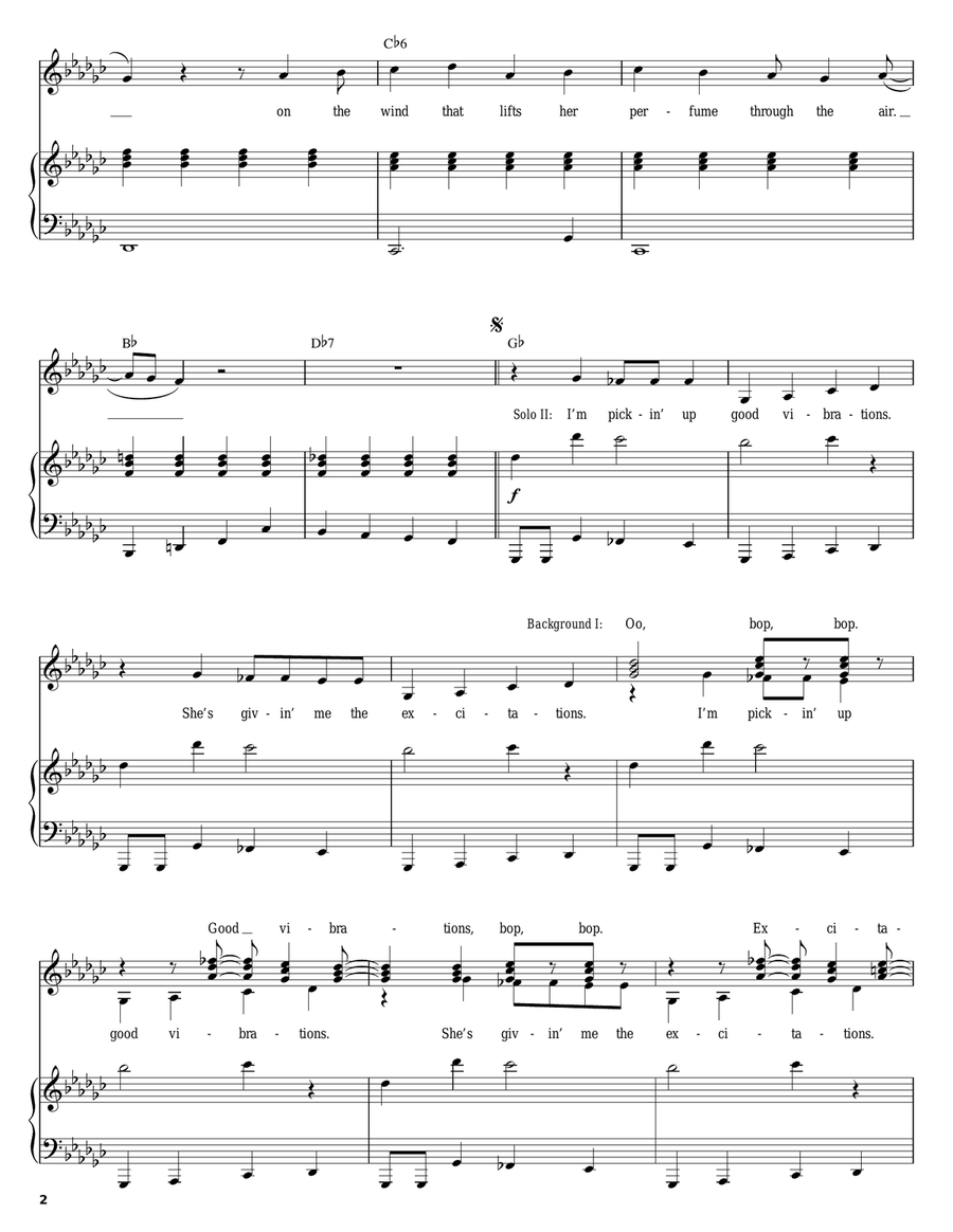 Good Vibrations Piano, Vocal scores gallery preview page 2