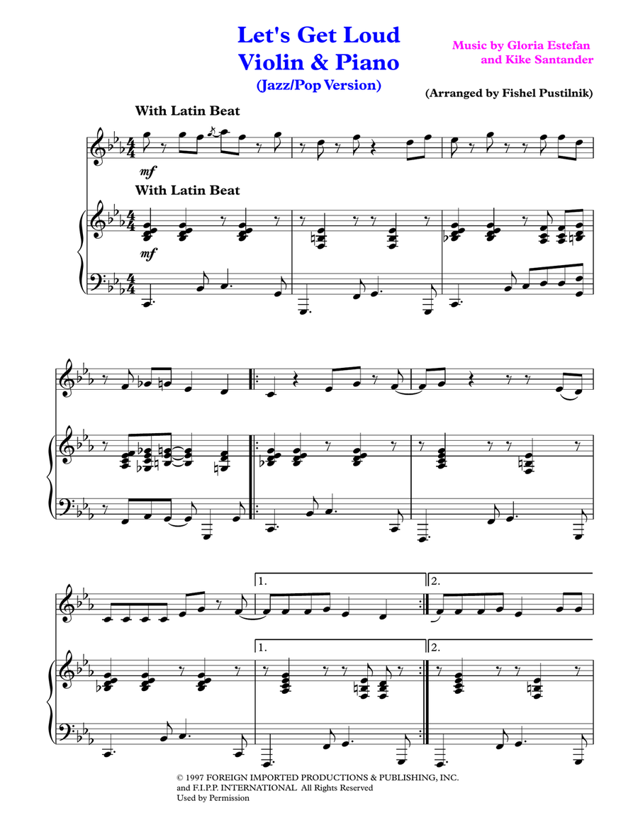 Let's Get Loud Violin Solo scores gallery preview page 2