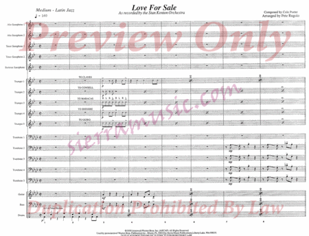 Love For Sale by Cole Porter Jazz Ensemble - Sheet Music