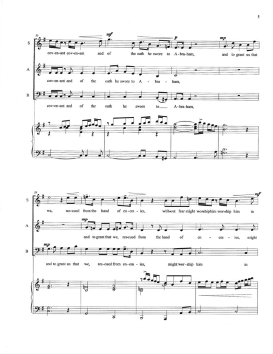 Benedictus (Canticle of Zechariah) 3-Part scores gallery preview page 5