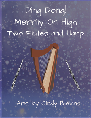 Book cover for Ding Dong! Merrily On High, Two Flutes and Harp