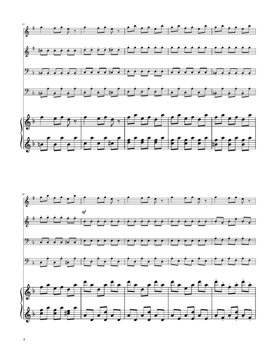 Carol of The Bells - Brass Quartet Brass Quartet scores gallery preview page 4