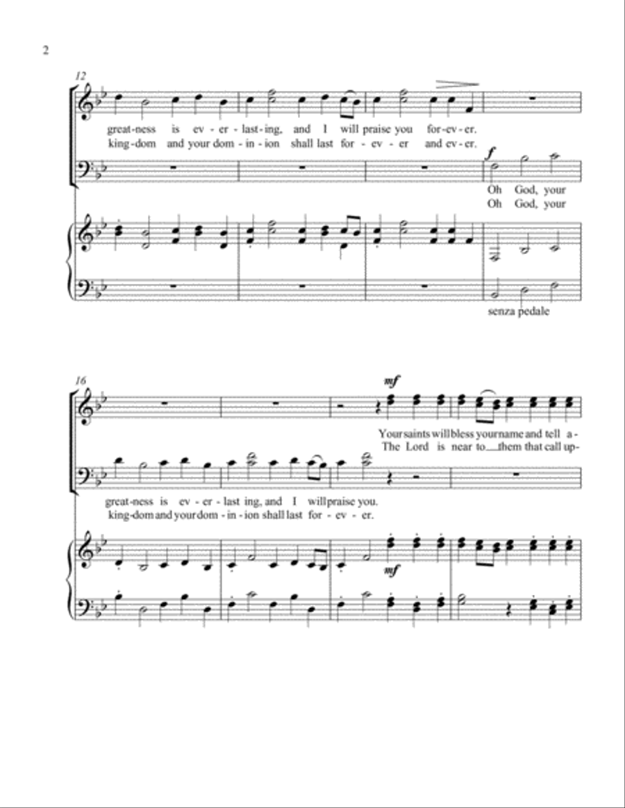 Oh God, Your Greatness Is Everlasting 4-Part scores gallery preview page 2
