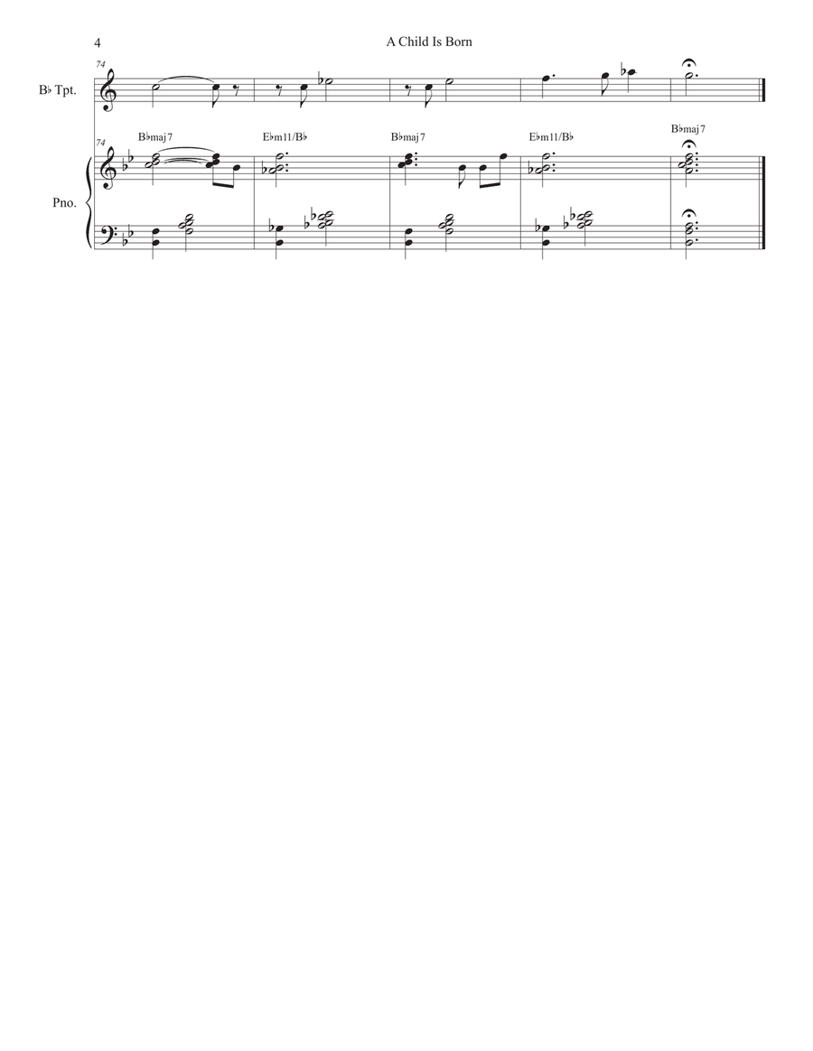 A Child Is Born A Child Is Born Trumpet Solo scores gallery preview page 4