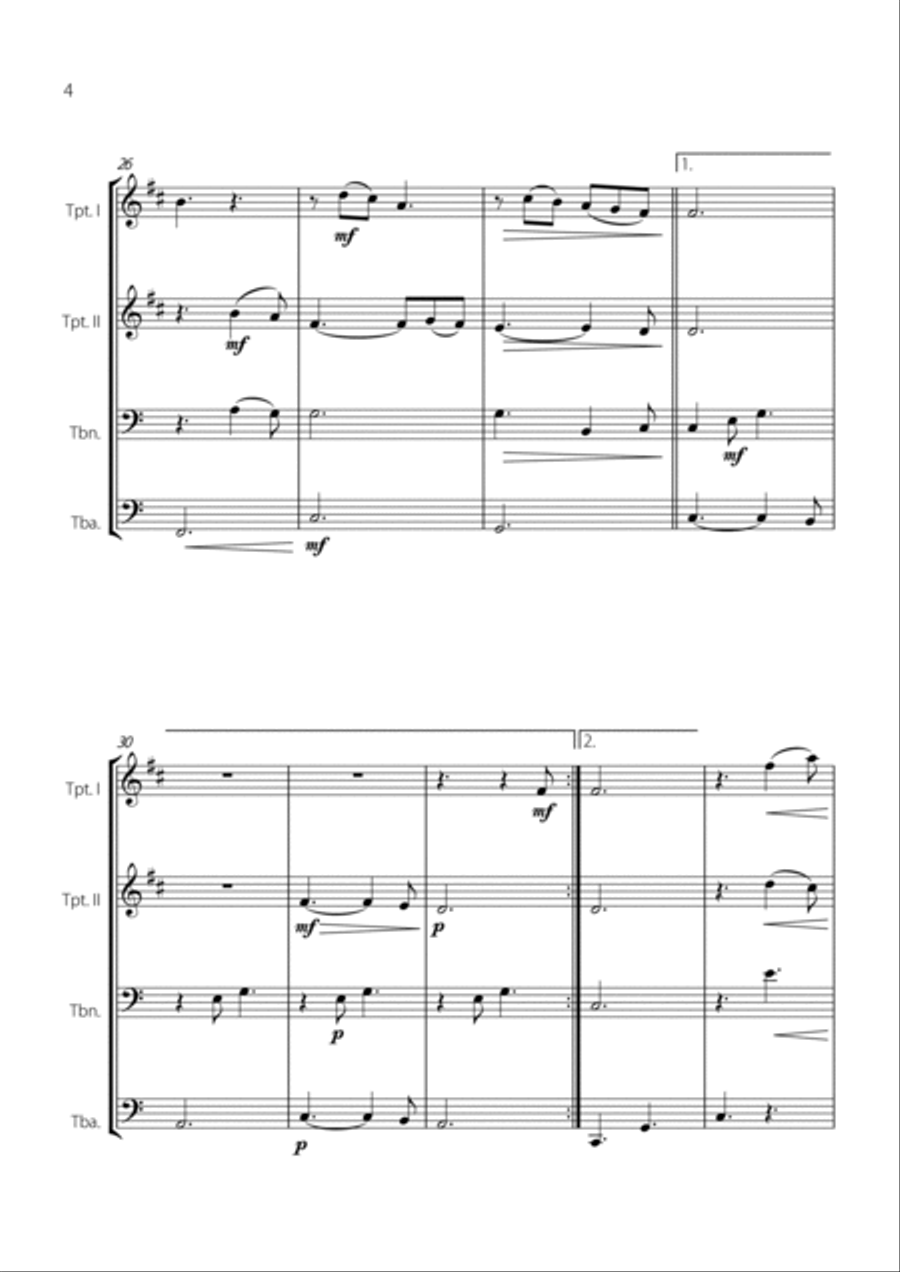 Hallelujah Brass Quartet scores gallery preview page 4