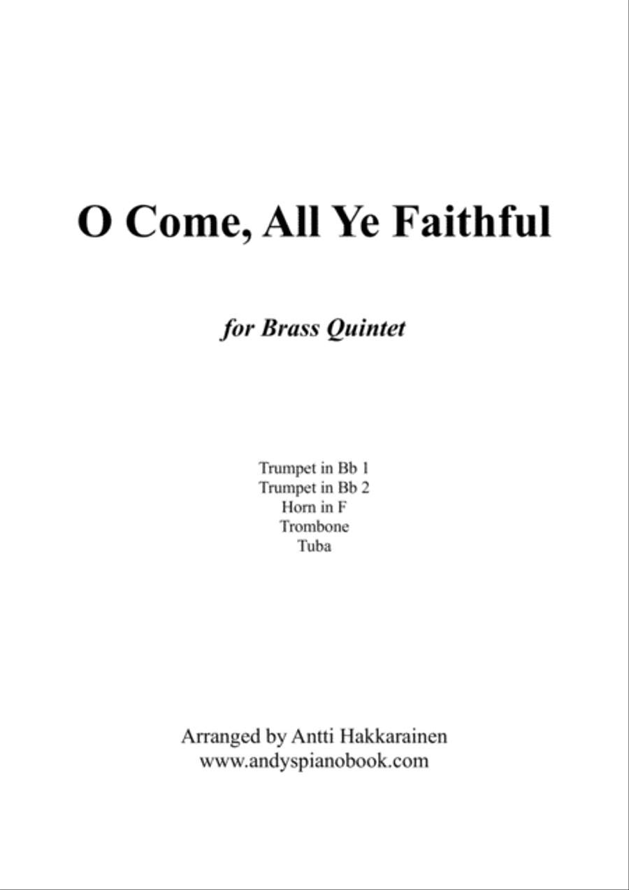 O Come, All Ye Faithful - Brass Quintet Brass Quintet scores gallery preview page 1