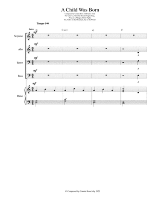 A Child Was Born - Christmas SATB and piano