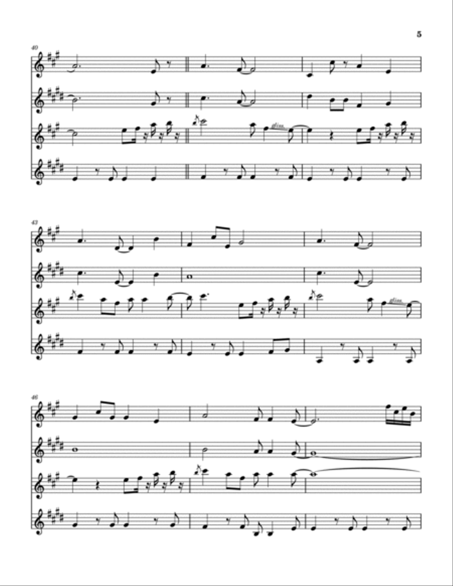 One You Love Saxophone Quartet scores gallery preview page 6