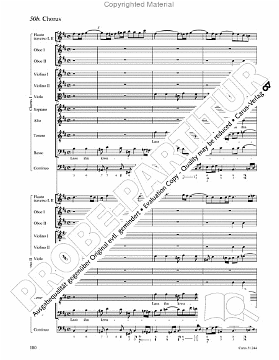 St. Matthew Passion (Matthaus-Passion) 4-Part scores gallery preview page 182