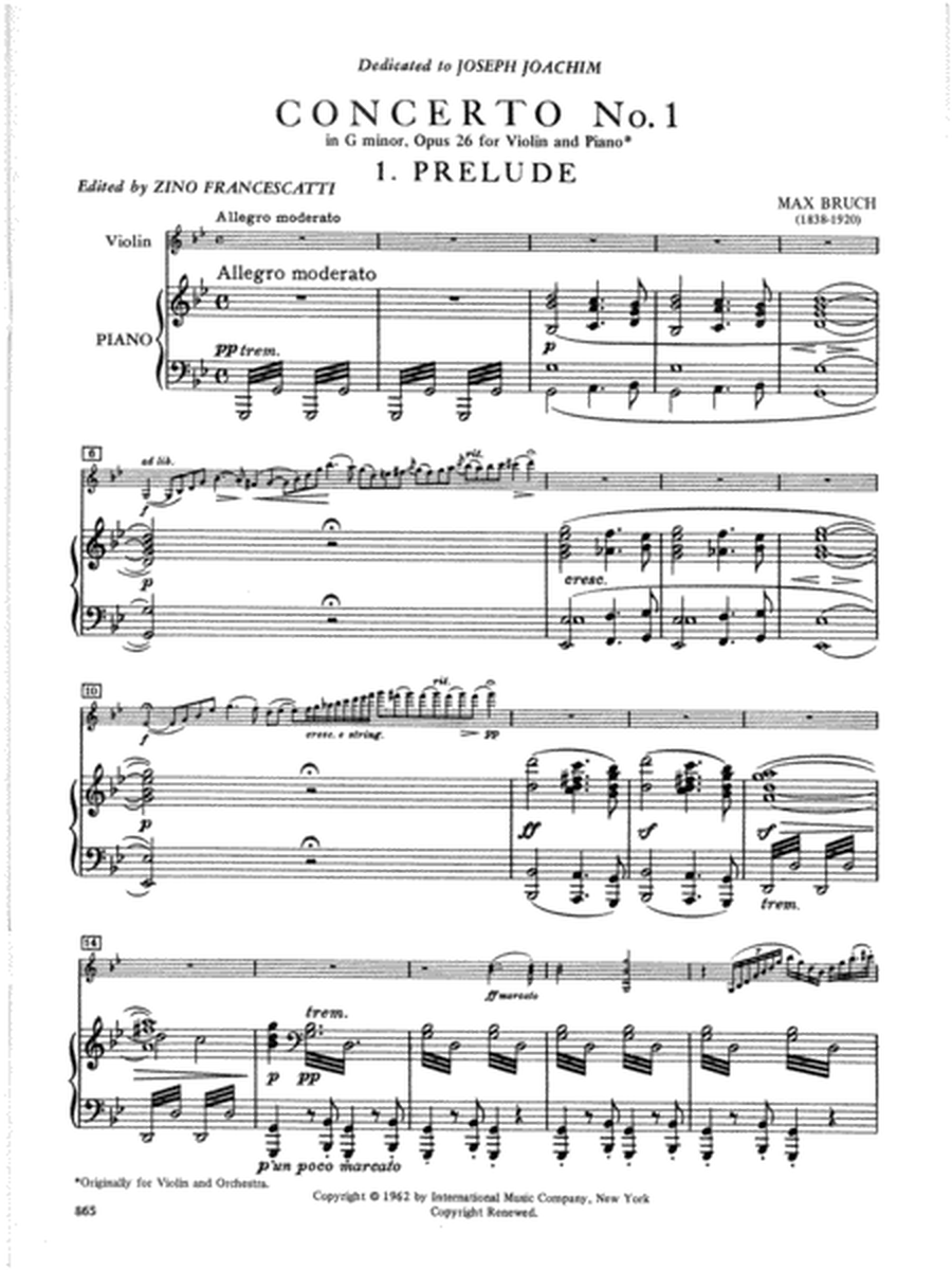 Concerto No. 1 In G Minor, Opus 26