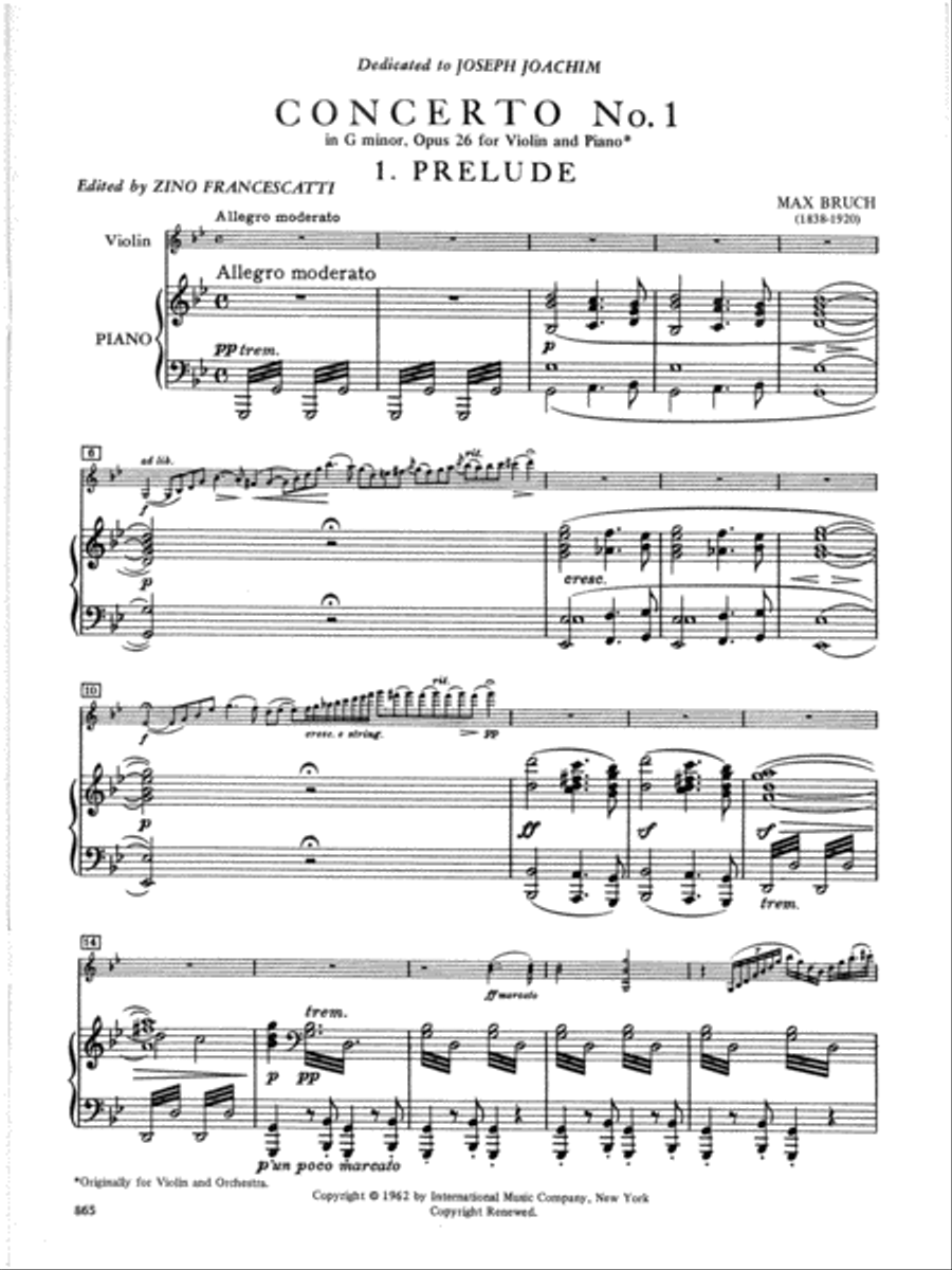 Concerto No. 1 In G Minor, Opus 26 Violin Solo scores gallery preview page 2
