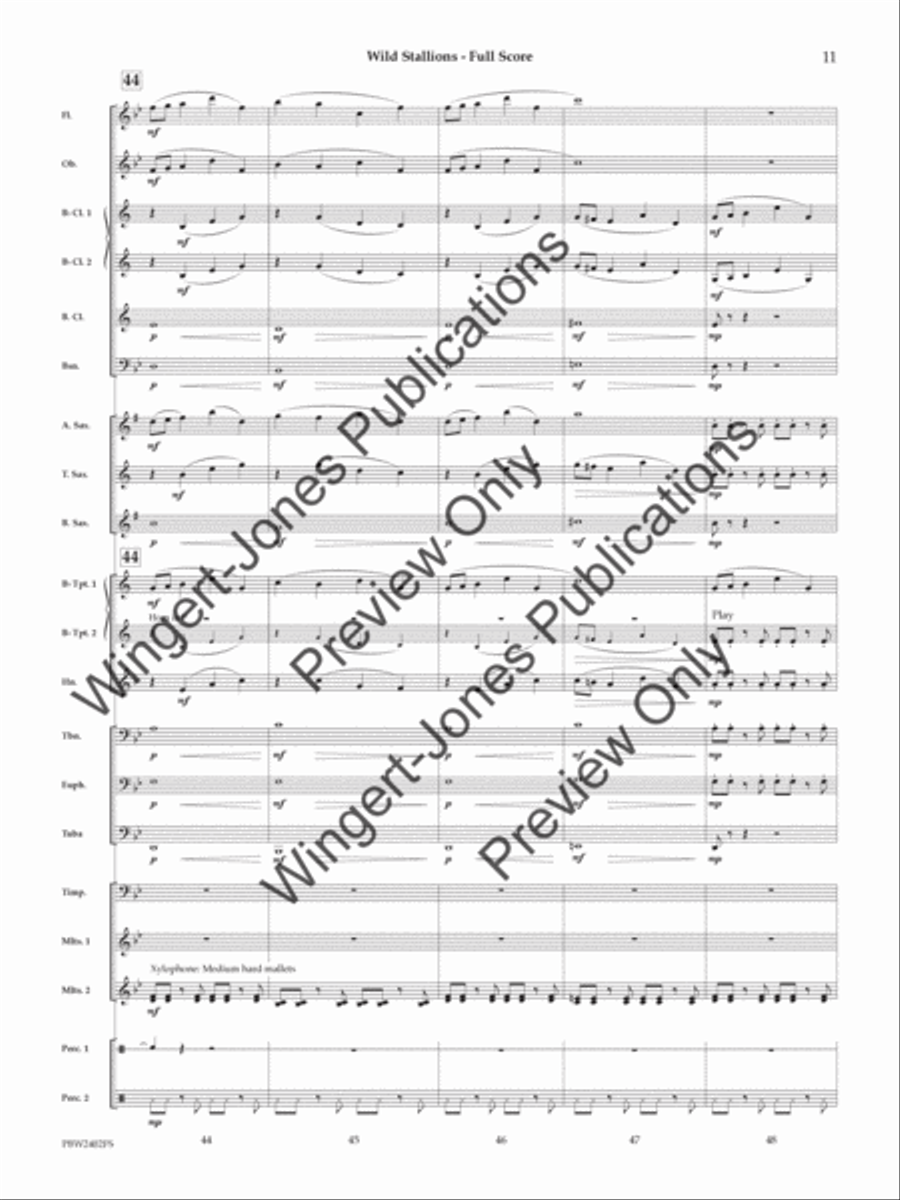 Wild Stallions (Score) Concert Band scores gallery preview page 12