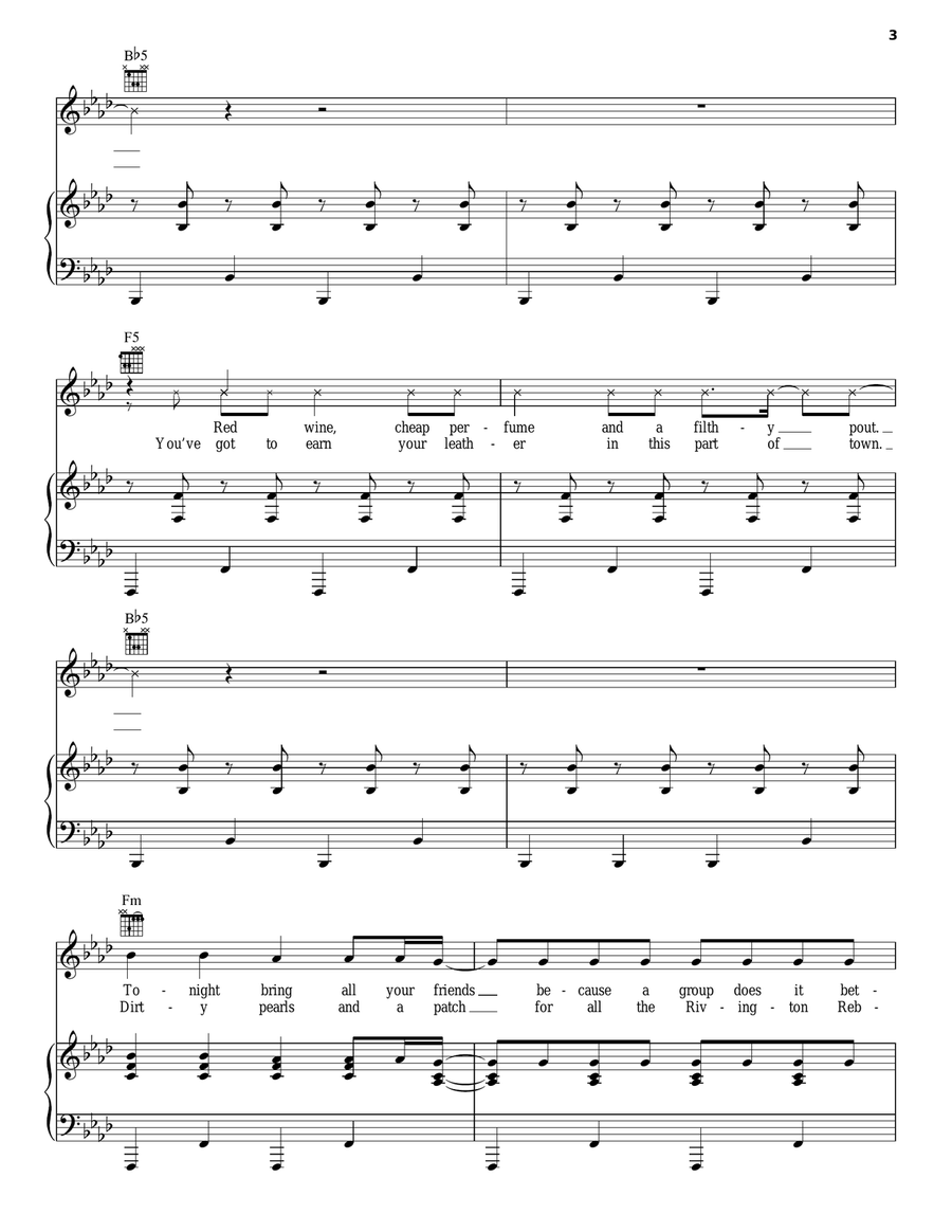 Heavy Metal Lover Heavy Metal Lover Piano, Vocal, Guitar scores gallery preview page 3