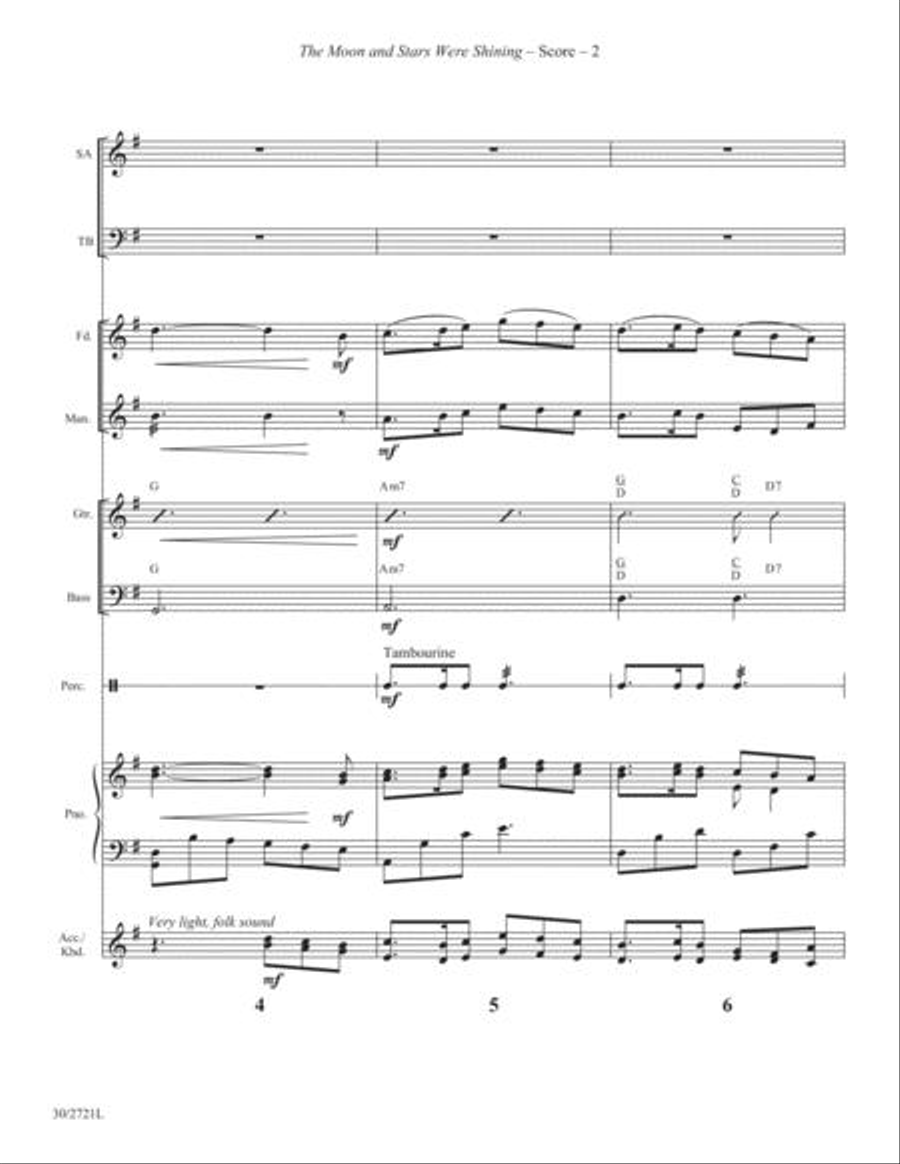 The Moon and Stars Were Shining - Instrumental Score and Parts Choir scores gallery preview page 2