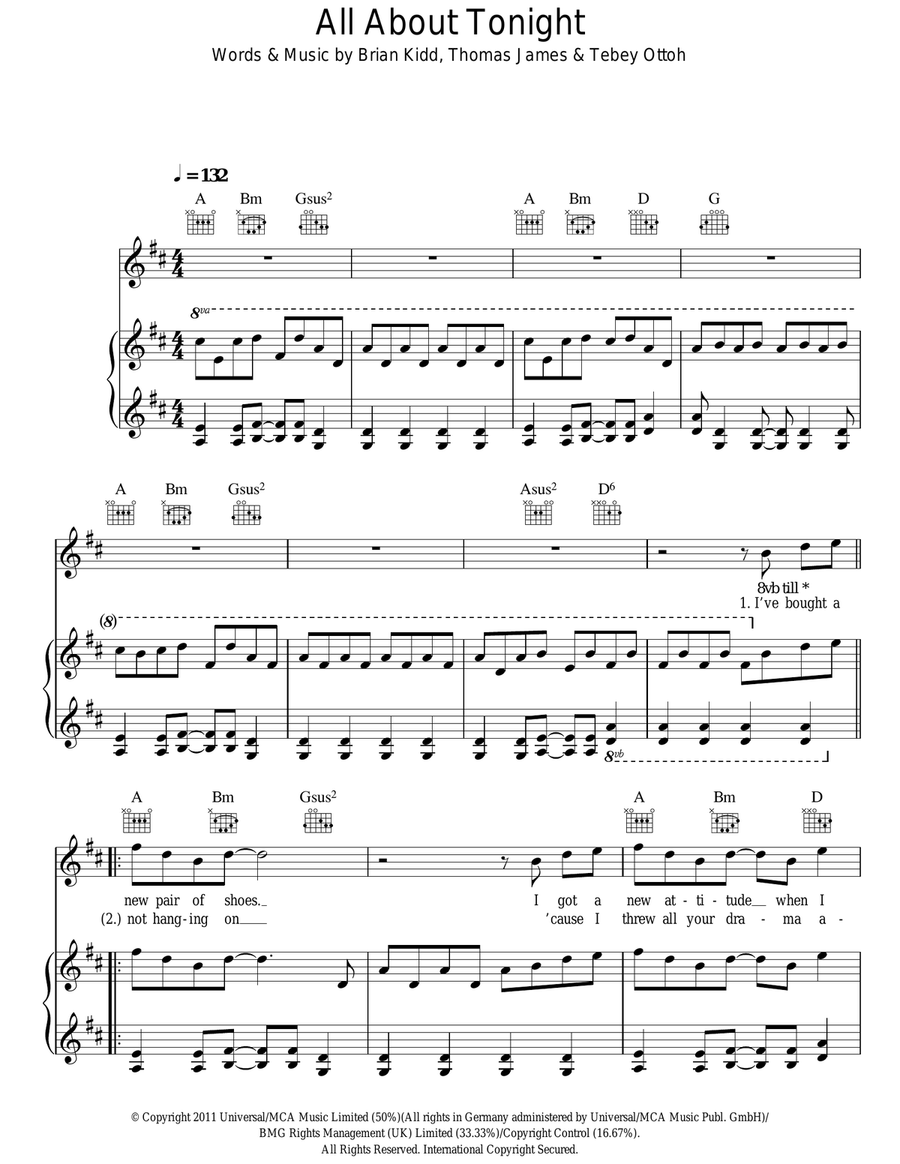 All About Tonight All About Tonight Acoustic Guitar scores gallery preview page 1