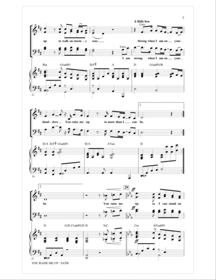 You Raise Me Up (arr. Roger Emerson) 4-Part scores gallery preview page 3