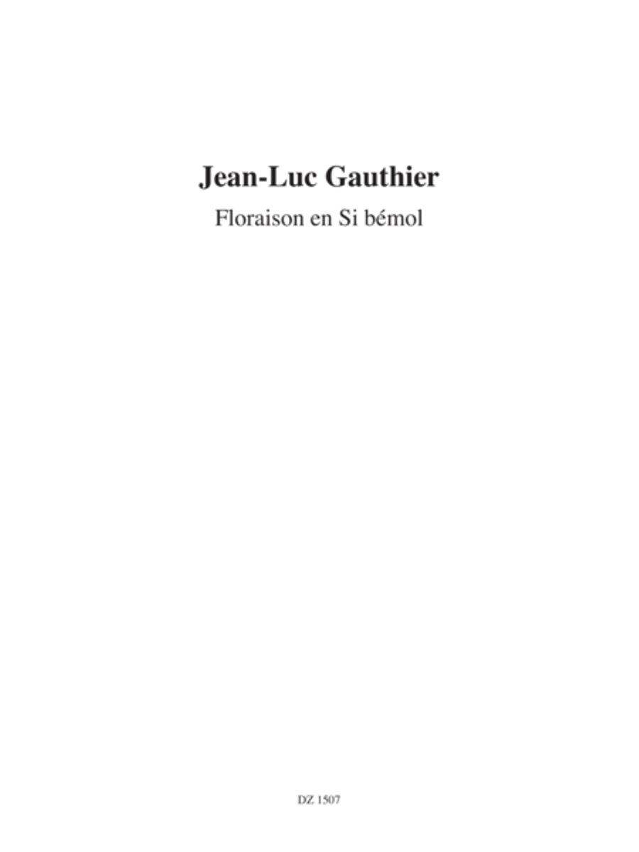 Floraison en Si bémol Classical Guitar scores gallery preview page 1