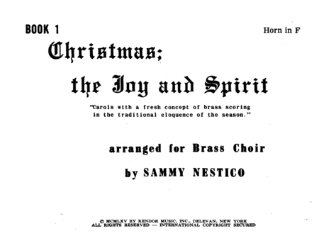 Christmas; The Joy & Spirit- Book 1/Horn In F