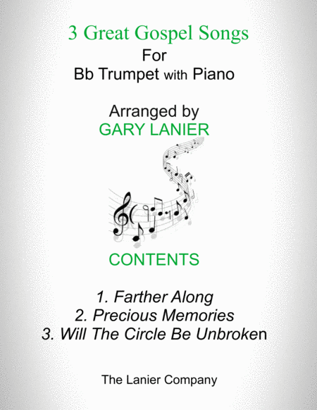 3 GREAT GOSPEL SONGS (for Bb Trumpet with Piano - Instrument Part included) image number null