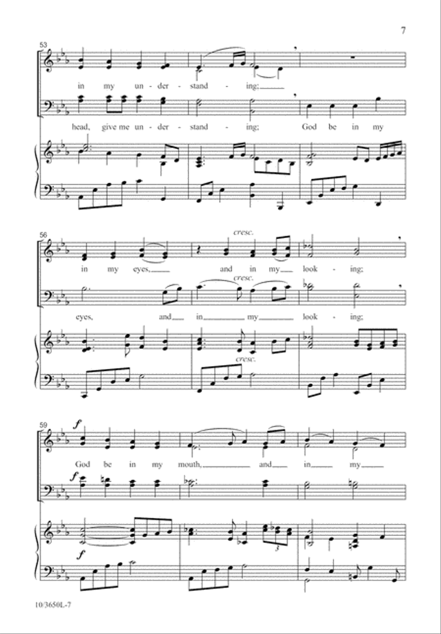 God Be in My Head 4-Part scores gallery preview page 8