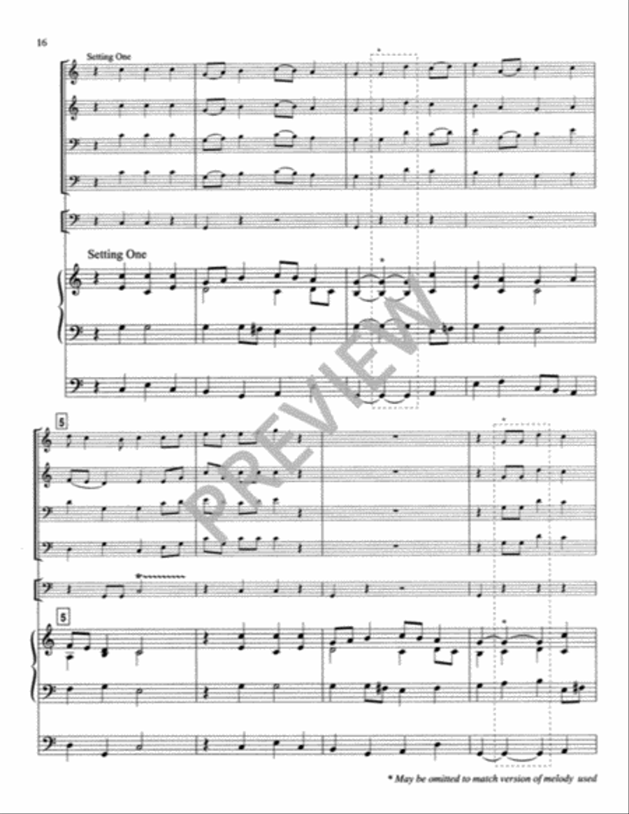 Festival Hymns for Organ, Brass, and Timpani - Volume 4, General Trombone scores gallery preview page 19