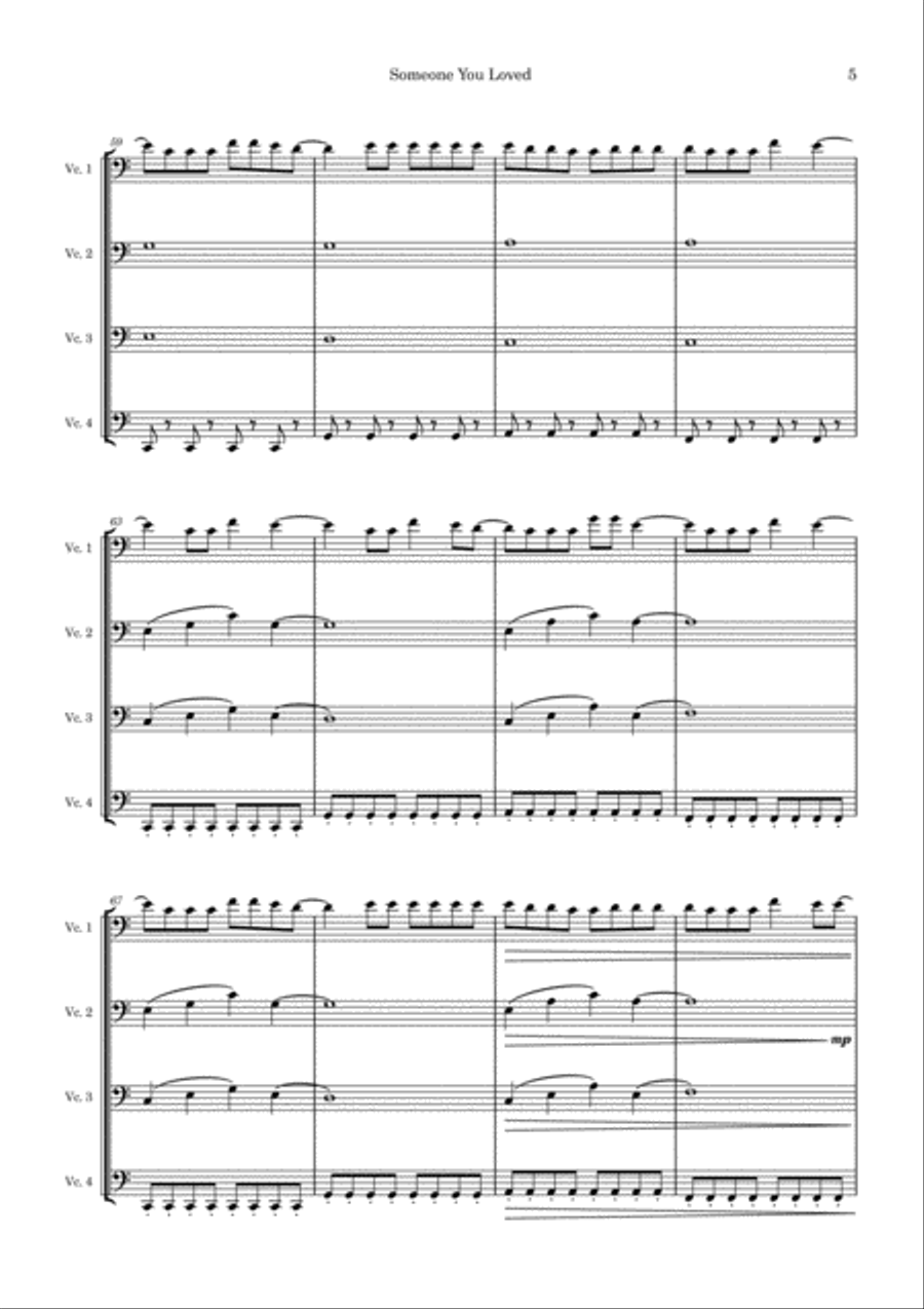 Someone You Loved String Quartet scores gallery preview page 5
