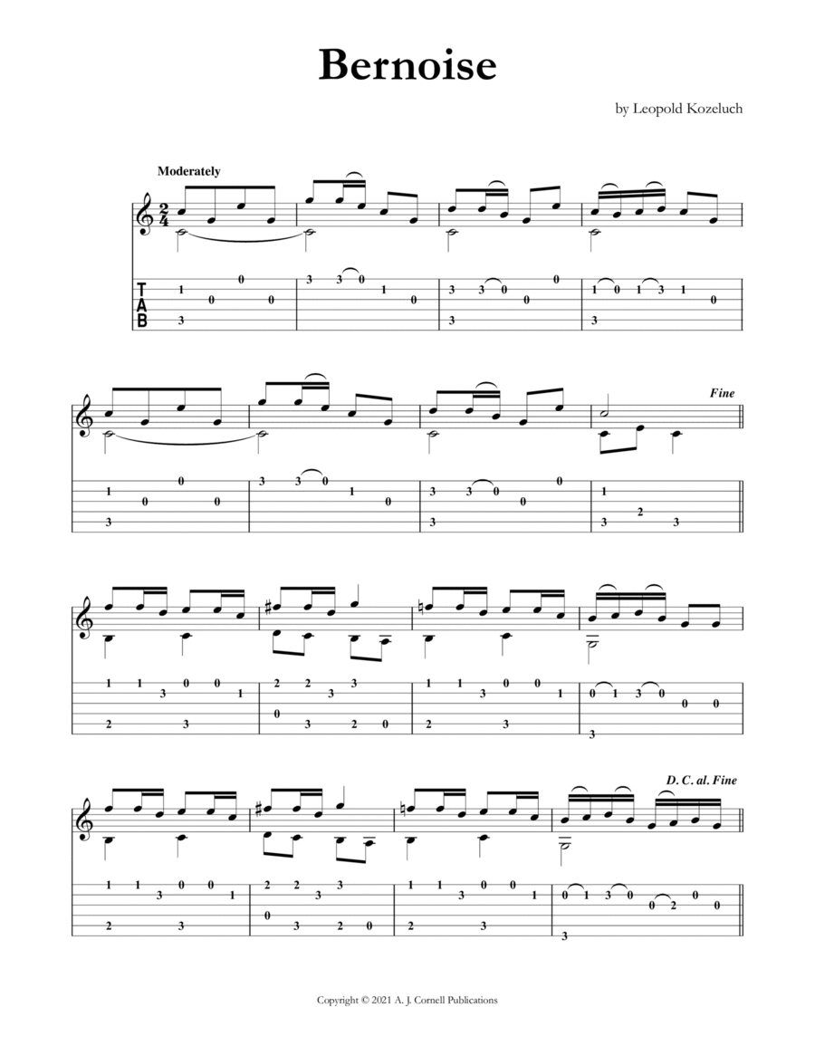Bernoise Acoustic Guitar scores gallery preview page 1