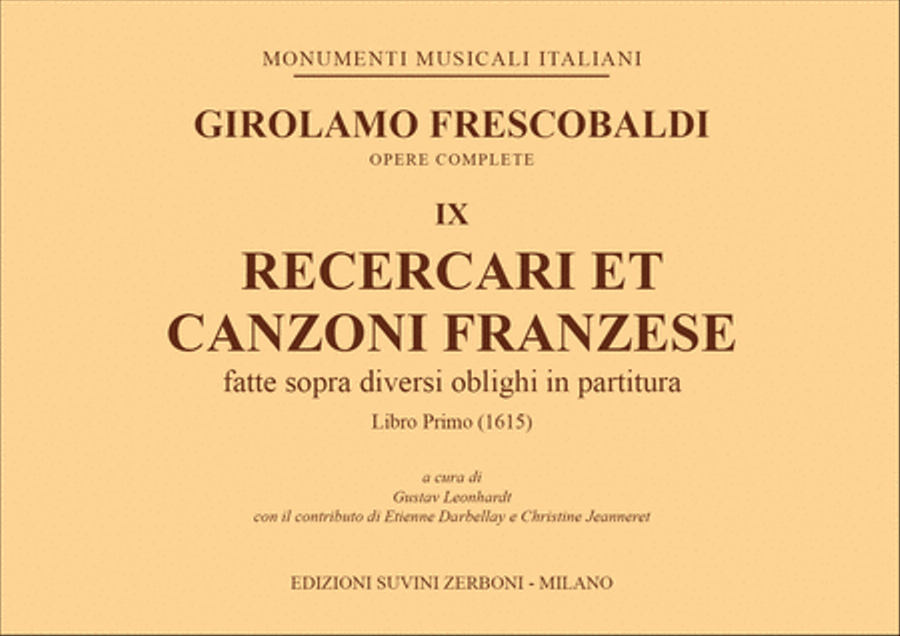 Book cover for Recercari et canzoni franzese