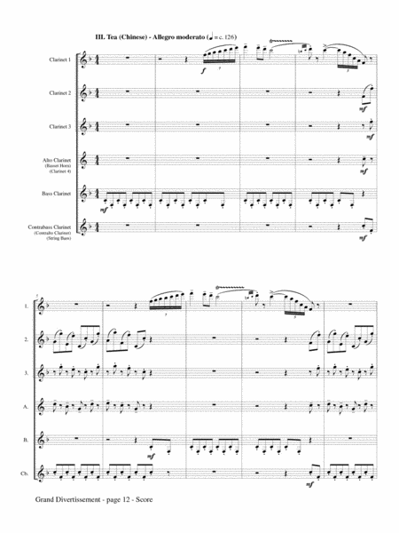 Grand Divertissement from The Nutcracker for Clarinet Choir