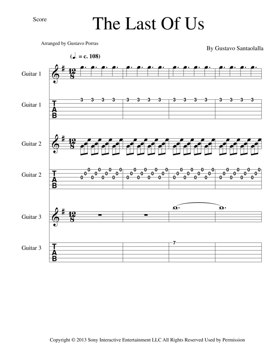 The Last Of Us Guitar scores gallery preview page 1