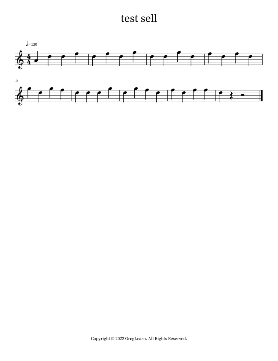 test sell test sell Easy Piano scores gallery preview page 1