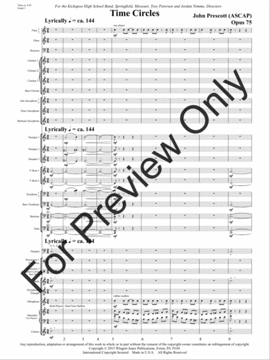 Time Circles (Score) Concert Band scores gallery preview page 4
