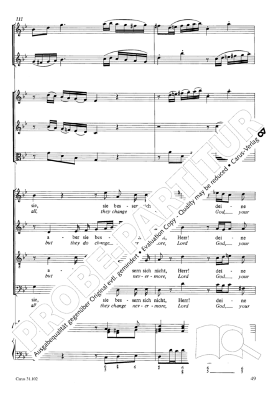 Lord God, your eyes are seeing truth in trusting (Herr, deine Augen sehen nach dem Glauben) ATB scores gallery preview page 50