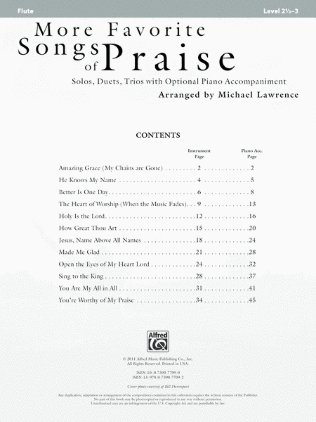 More Favorite Songs of Praise (Solo-Duet-Trio with Optional Piano)