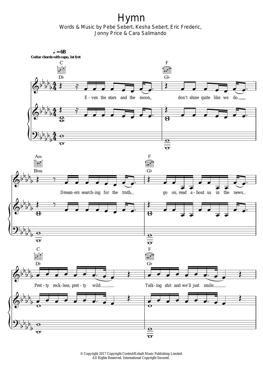 Hymn Hymn Piano, Vocal scores gallery preview page 1