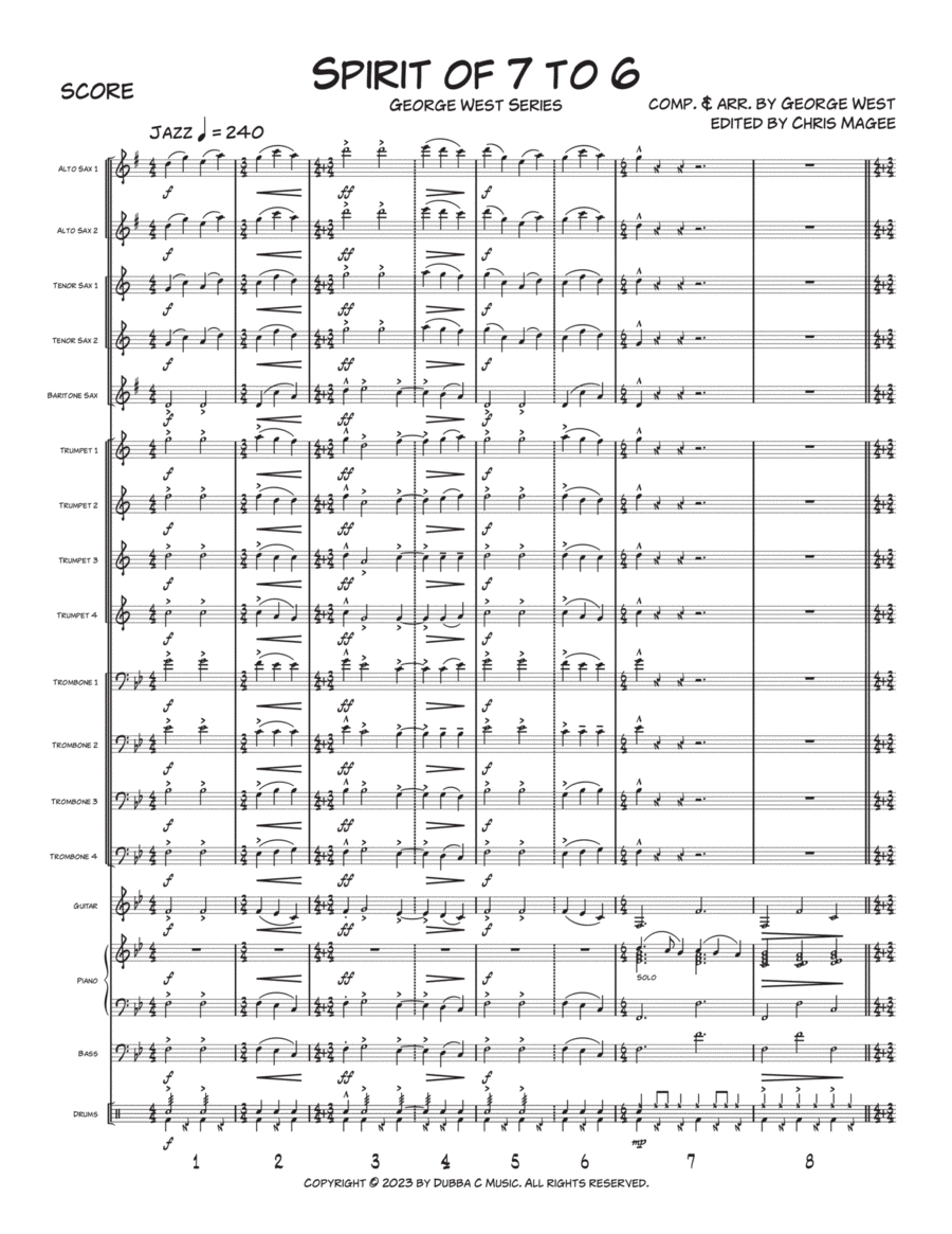 Spirit of 7 to 6 Jazz Ensemble scores gallery preview page 1